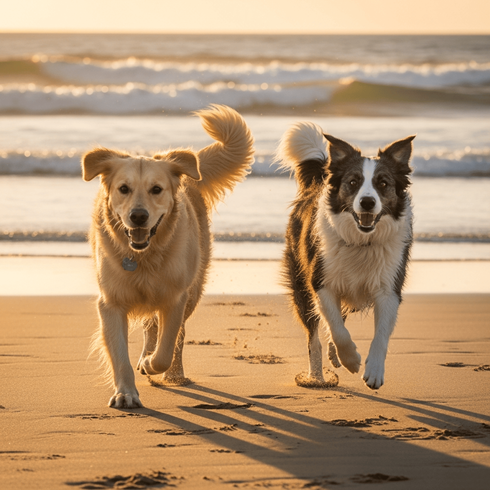 Dogs on beach adventure